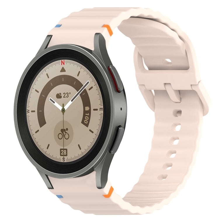 ウェービーグレインステッチ入りクイックリリースシリコン製時計バンド、Samsung Galaxy Watch 5 ゴルフエディション用、Samsung Galaxy Watch 5 44mm用、Samsung Galaxy Watch 5 Pro 45mm用、Samsung Galaxy Watch 5 40mm用