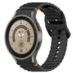 ウェービーグレインステッチ入りクイックリリースシリコン製時計バンド、Samsung Galaxy Watch 5 ゴルフエディション用、Samsung Galaxy Watch 5 44mm用、Samsung Galaxy Watch 5 Pro 45mm用、Samsung Galaxy Watch 5 40mm用