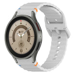 ウェービーグレインステッチ入りクイックリリースシリコン製時計バンド、Samsung Galaxy Watch 5 ゴルフエディション用、Samsung Galaxy Watch 5 44mm用、Samsung Galaxy Watch 5 Pro 45mm用、Samsung Galaxy Watch 5 40mm用