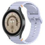 ウェービーグレインステッチ入りクイックリリースシリコン製時計バンド、Samsung Galaxy Watch 5 ゴルフエディション用、Samsung Galaxy Watch 5 44mm用、Samsung Galaxy Watch 5 Pro 45mm用、Samsung Galaxy Watch 5 40mm用