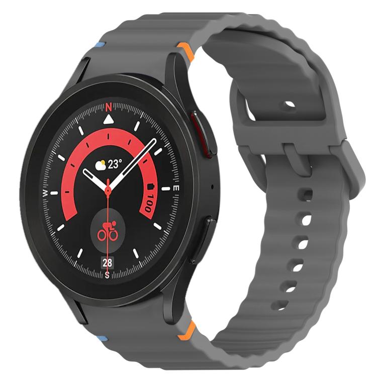 ウェービーグレインステッチ入りクイックリリースシリコン製時計バンド、Samsung Galaxy Watch 5 ゴルフエディション用、Samsung Galaxy Watch 5 44mm用、Samsung Galaxy Watch 5 Pro 45mm用、Samsung Galaxy Watch 5 40mm用