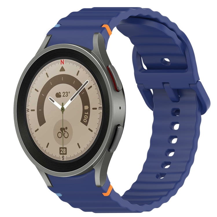 ウェービーグレインステッチ入りクイックリリースシリコン製時計バンド、Samsung Galaxy Watch 5 ゴルフエディション用、Samsung Galaxy Watch 5 44mm用、Samsung Galaxy Watch 5 Pro 45mm用、Samsung Galaxy Watch 5 40mm用