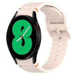 Wavy Grain Stitched Quick Release Silicone Watch Band, For Samsung Galaxy Watch 4 44mm, For Samsung Galaxy Watch 4 40mm, For Samsung  Galaxy Watch 4 Classic 46mm, For Samsung  Galaxy Watch 4 Classic 42mm
