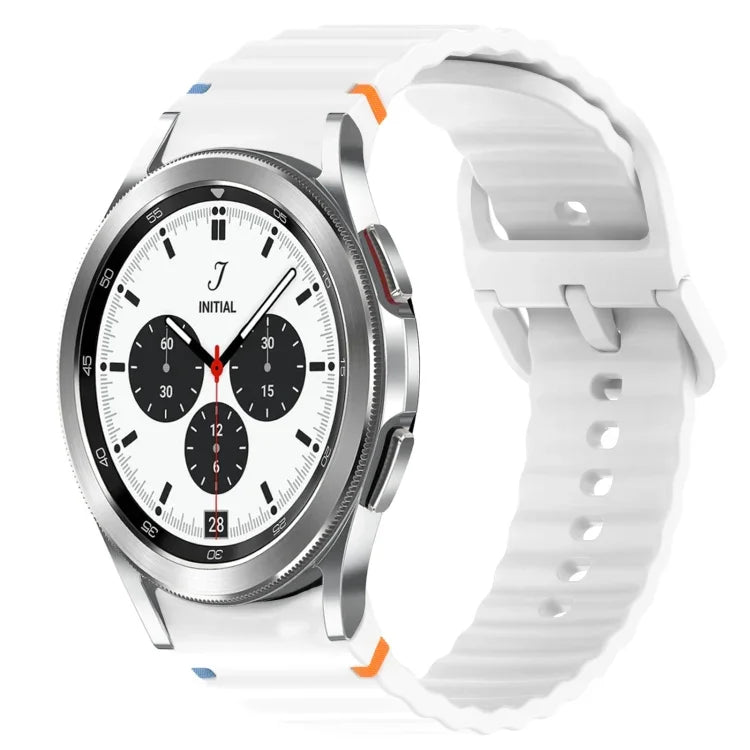 Wavy Grain Stitched Quick Release Silicone Watch Band, For Samsung Galaxy Watch 4 44mm, For Samsung Galaxy Watch 4 40mm, For Samsung  Galaxy Watch 4 Classic 46mm, For Samsung  Galaxy Watch 4 Classic 42mm