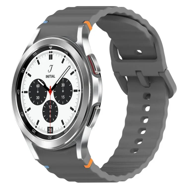 Wavy Grain Stitched Quick Release Silicone Watch Band, For Samsung Galaxy Watch 4 44mm, For Samsung Galaxy Watch 4 40mm, For Samsung  Galaxy Watch 4 Classic 46mm, For Samsung  Galaxy Watch 4 Classic 42mm