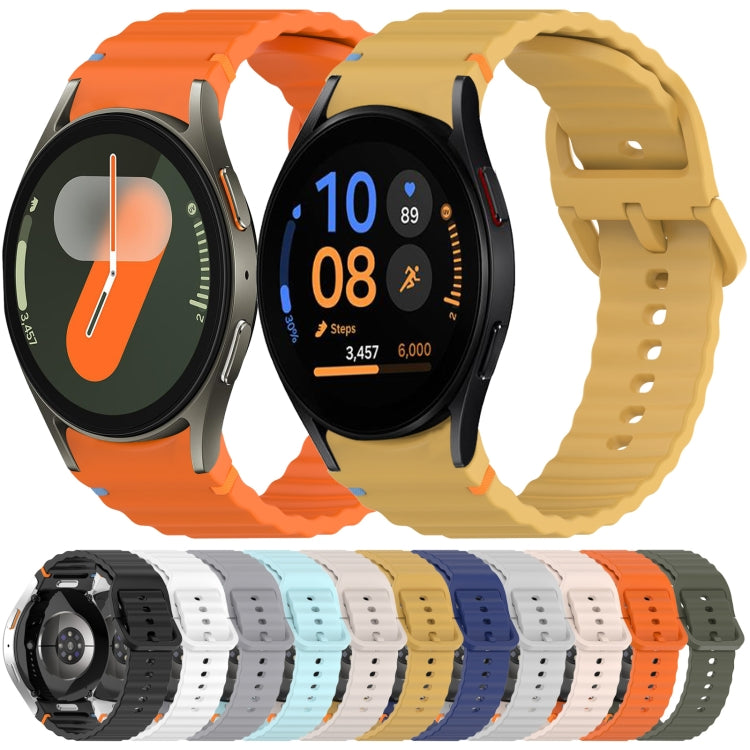 ウェービーグレインステッチ入りクイックリリースシリコン製時計バンド、Samsung Galaxy Watch 5 ゴルフエディション用、Samsung Galaxy Watch 5 44mm用、Samsung Galaxy Watch 5 Pro 45mm用、Samsung Galaxy Watch 5 40mm用