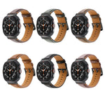 Samsung Galaxy Watch Ultra 47mm用ステッチ入りブラックバックル本革ウォッチバンド