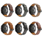 Samsung Galaxy Watch Ultra 47mm用ステッチ入りブラックバックル本革ウォッチバンド