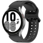 ディプロポアボタンクイックリリースシリコンウォッチバンド、Samsung Galaxy Watch 4 40 / 44mm用、Samsung Galaxy Watch 4 Classic 42 / 46mm用