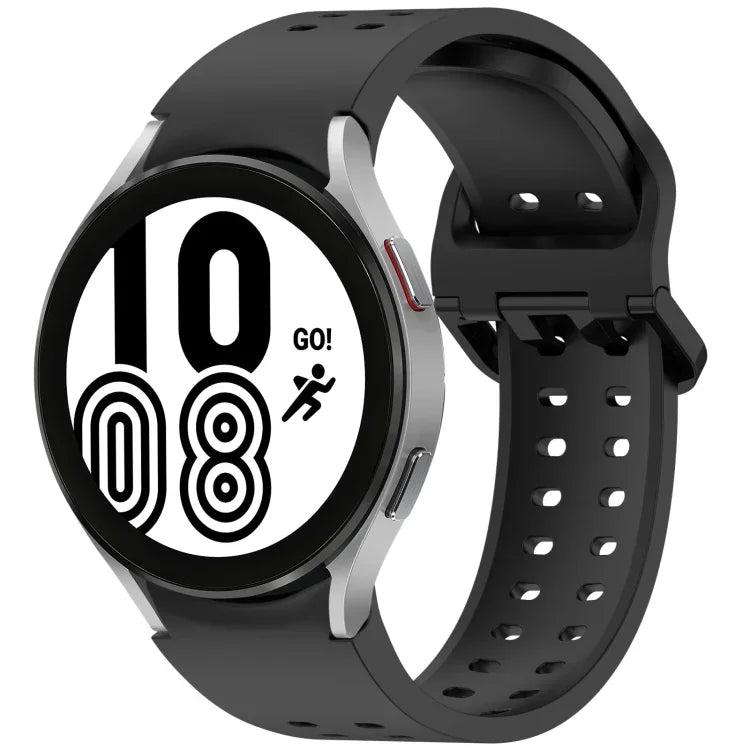 ディプロポアボタンクイックリリースシリコンウォッチバンド、Samsung Galaxy Watch 4 40 / 44mm用、Samsung Galaxy Watch 4 Classic 42 / 46mm用