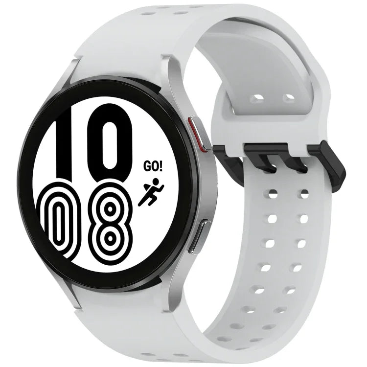 ディプロポアボタンクイックリリースシリコンウォッチバンド、Samsung Galaxy Watch 4 40 / 44mm用、Samsung Galaxy Watch 4 Classic 42 / 46mm用