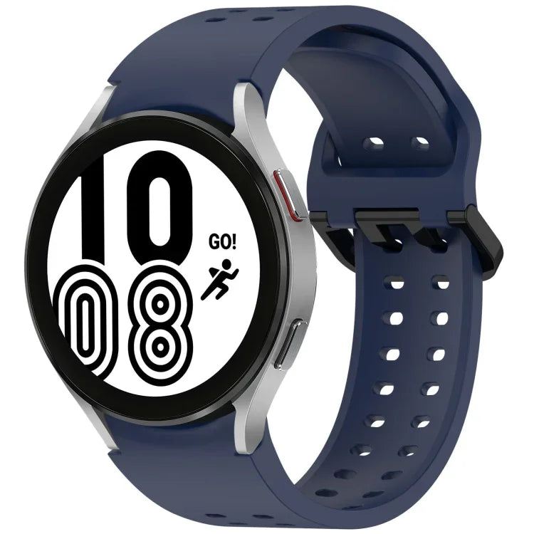 ディプロポアボタンクイックリリースシリコンウォッチバンド、Samsung Galaxy Watch 4 40 / 44mm用、Samsung Galaxy Watch 4 Classic 42 / 46mm用