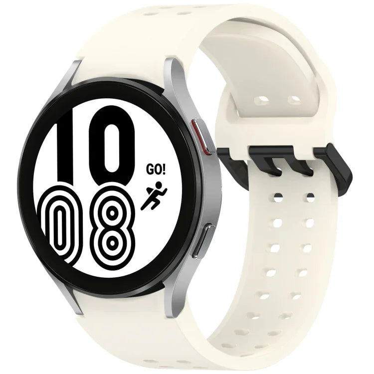 ディプロポアボタンクイックリリースシリコンウォッチバンド、Samsung Galaxy Watch 4 40 / 44mm用、Samsung Galaxy Watch 4 Classic 42 / 46mm用