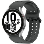 ディプロポアボタンクイックリリースシリコンウォッチバンド、Samsung Galaxy Watch 4 40 / 44mm用、Samsung Galaxy Watch 4 Classic 42 / 46mm用