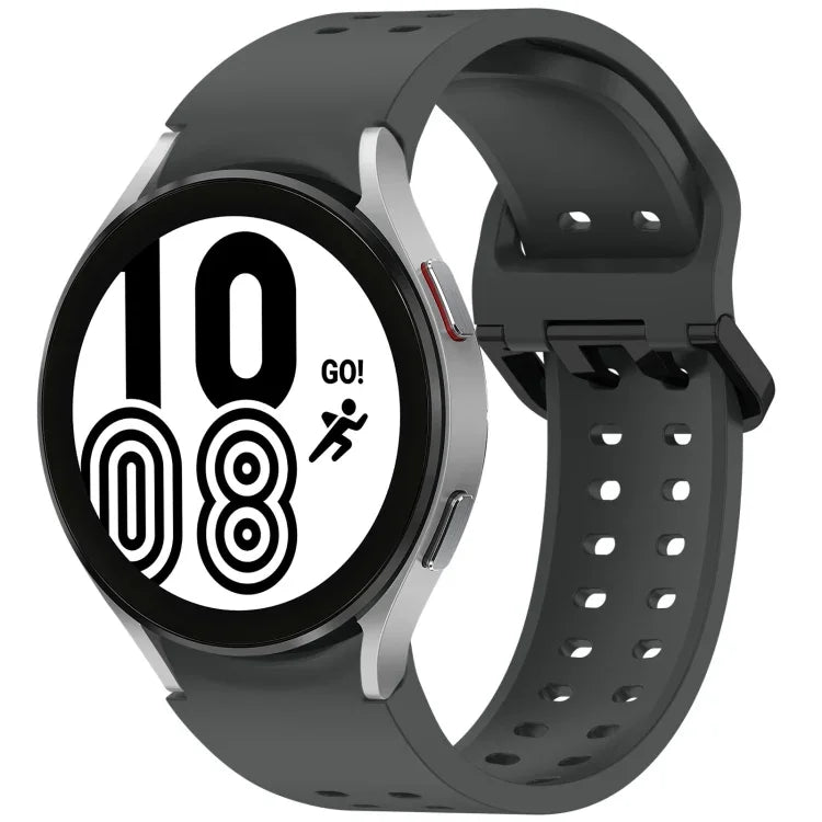 ディプロポアボタンクイックリリースシリコンウォッチバンド、Samsung Galaxy Watch 4 40 / 44mm用、Samsung Galaxy Watch 4 Classic 42 / 46mm用