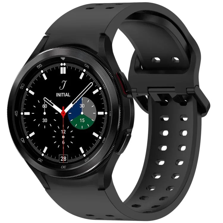ディプロポアボタンクイックリリースシリコンウォッチバンド、Samsung Galaxy Watch 4 40 / 44mm用、Samsung Galaxy Watch 4 Classic 42 / 46mm用