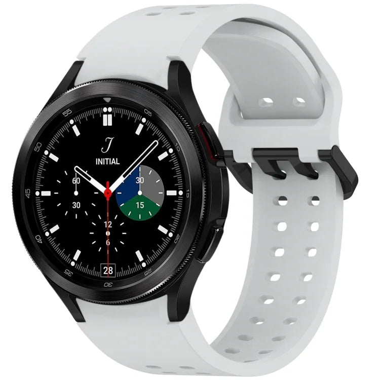 ディプロポアボタンクイックリリースシリコンウォッチバンド、Samsung Galaxy Watch 4 40 / 44mm用、Samsung Galaxy Watch 4 Classic 42 / 46mm用