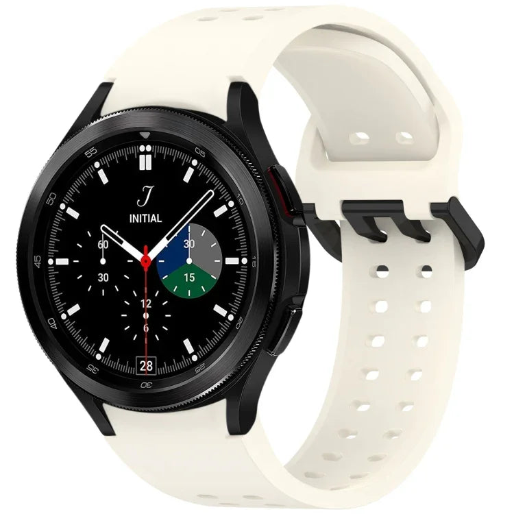 ディプロポアボタンクイックリリースシリコンウォッチバンド、Samsung Galaxy Watch 4 40 / 44mm用、Samsung Galaxy Watch 4 Classic 42 / 46mm用