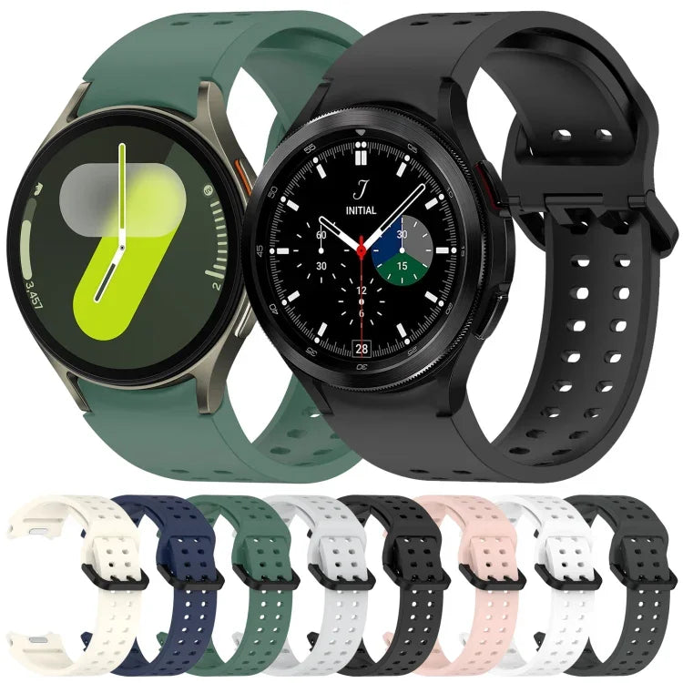 ディプロポアボタンクイックリリースシリコンウォッチバンド、Samsung Galaxy Watch 4 40 / 44mm用、Samsung Galaxy Watch 4 Classic 42 / 46mm用