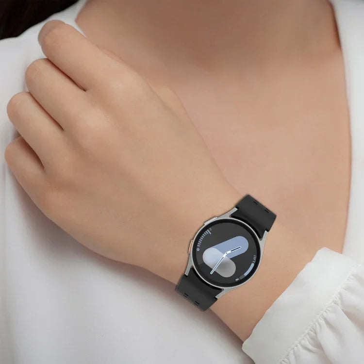 ディプロポアボタンクイックリリースシリコンウォッチバンド、Samsung Galaxy Watch 4 40 / 44mm用、Samsung Galaxy Watch 4 Classic 42 / 46mm用