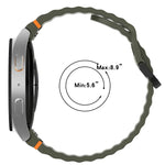 波状グレインステッチブラックバックルシリコンウォッチバンド、Samsung Galaxy Watch 5 40 / 44mm用、Samsung Galaxy Watch 5 Pro用、Samsung Galaxy Watch 4 40 / 44mm用、Samsung Galaxy Watch 4 Classic 42 / 46mm用