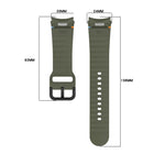 波状グレインステッチブラックバックルシリコンウォッチバンド、Samsung Galaxy Watch 5 40 / 44mm用、Samsung Galaxy Watch 5 Pro用、Samsung Galaxy Watch 4 40 / 44mm用、Samsung Galaxy Watch 4 Classic 42 / 46mm用
