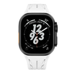テイラーステンレススチールブラックバタフライバックルシリコンウォッチバンド、Apple Watch 44mm / 45mm / 46mm / 49mm用