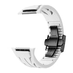 テイラーステンレススチールブラックバタフライバックルシリコンウォッチバンド、Apple Watch 44mm / 45mm / 46mm / 49mm用