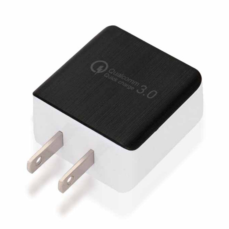 1USB QC 3.0 ワイヤードクイックチャージャー USプラグ、ブラック、ホワイト