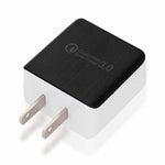 1USB QC 3.0 ワイヤードクイックチャージャー USプラグ、ブラック、ホワイト