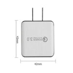 1USB QC 3.0 ワイヤードクイックチャージャー USプラグ、ブラック、ホワイト