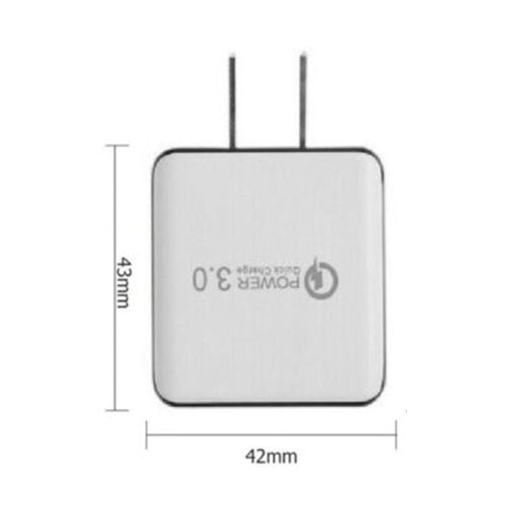 1USB QC 3.0 ワイヤードクイックチャージャー USプラグ、ブラック、ホワイト