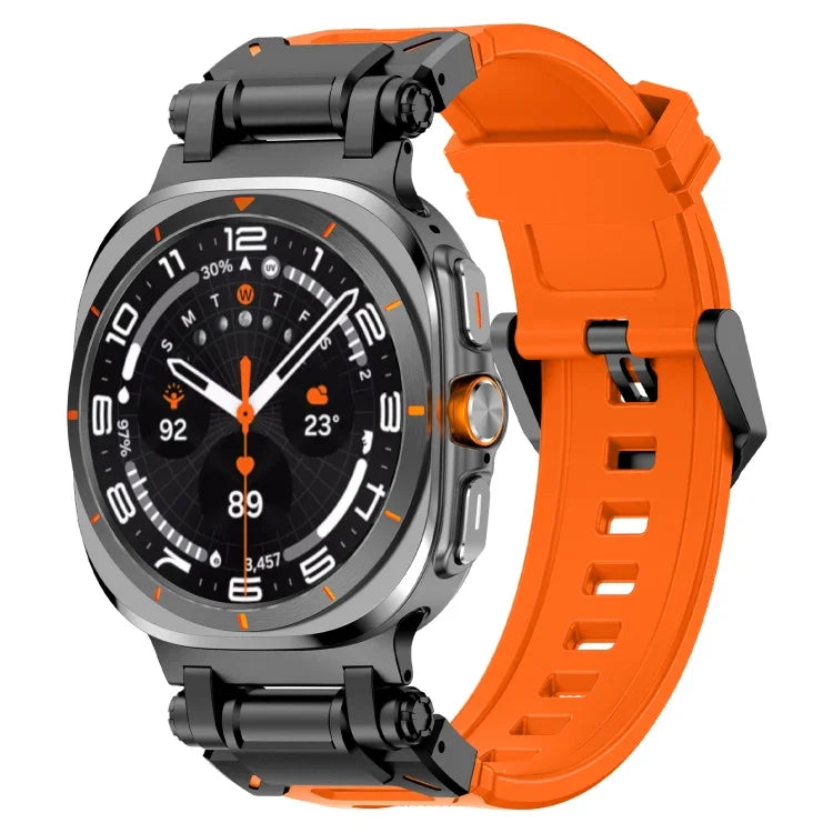 黒コネクタークイックリリースシリコン時計バンド、Samsung Galaxy Watch Ultra 47mm / Ultra 2025用