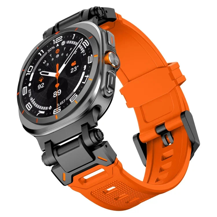 黒コネクタークイックリリースシリコン時計バンド、Samsung Galaxy Watch Ultra 47mm / Ultra 2025用