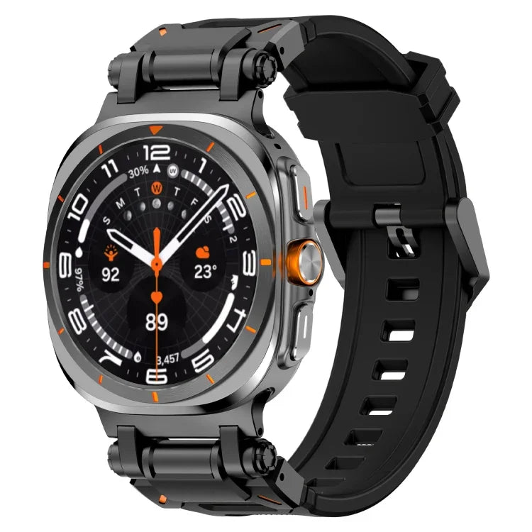 黒コネクタークイックリリースシリコン時計バンド、Samsung Galaxy Watch Ultra 47mm / Ultra 2025用