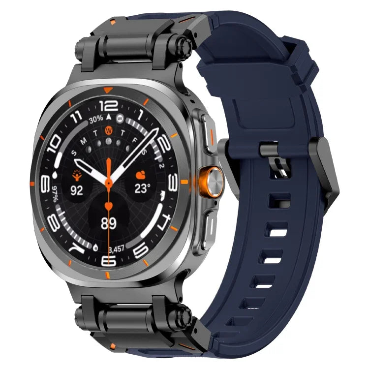 黒コネクタークイックリリースシリコン時計バンド、Samsung Galaxy Watch Ultra 47mm / Ultra 2025用