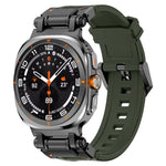 黒コネクタークイックリリースシリコン時計バンド、Samsung Galaxy Watch Ultra 47mm / Ultra 2025用