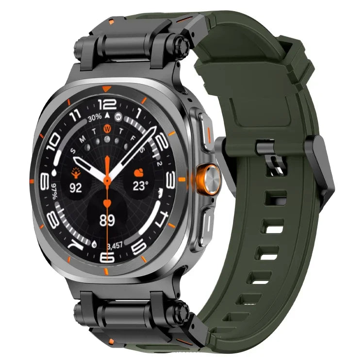 黒コネクタークイックリリースシリコン時計バンド、Samsung Galaxy Watch Ultra 47mm / Ultra 2025用