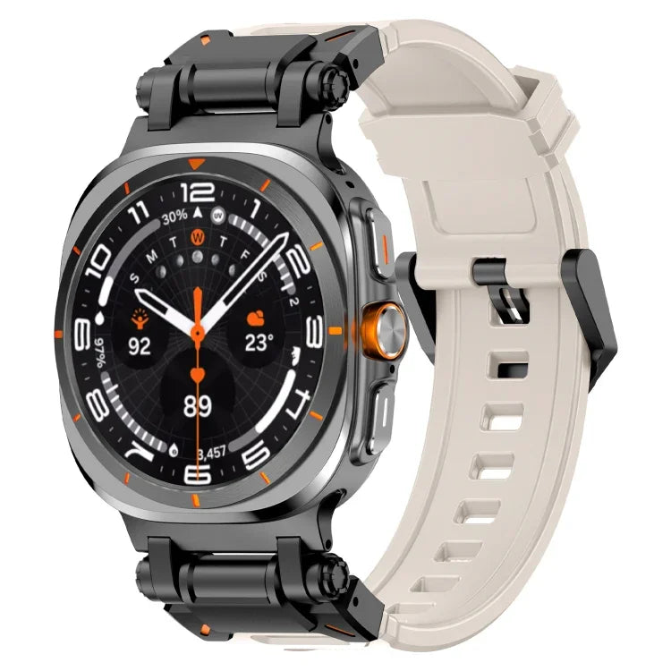 黒コネクタークイックリリースシリコン時計バンド、Samsung Galaxy Watch Ultra 47mm / Ultra 2025用