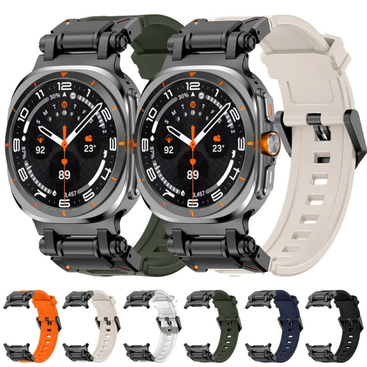 黒コネクタークイックリリースシリコン時計バンド、Samsung Galaxy Watch Ultra 47mm / Ultra 2025用