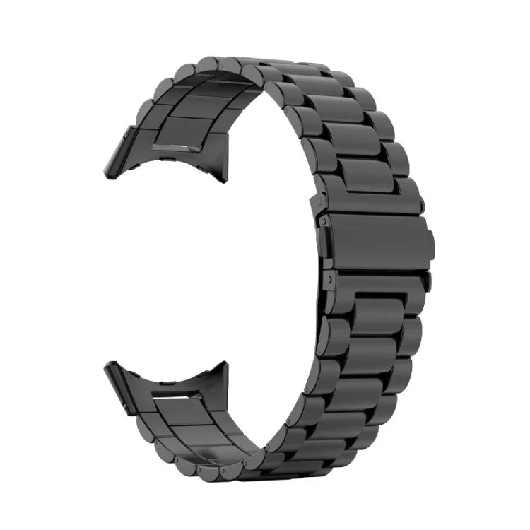 Three Beads Stainless Steel Folding Buckle Integrated Watch Band, For Google Pixel Watch 4 / Watch 3 45mm