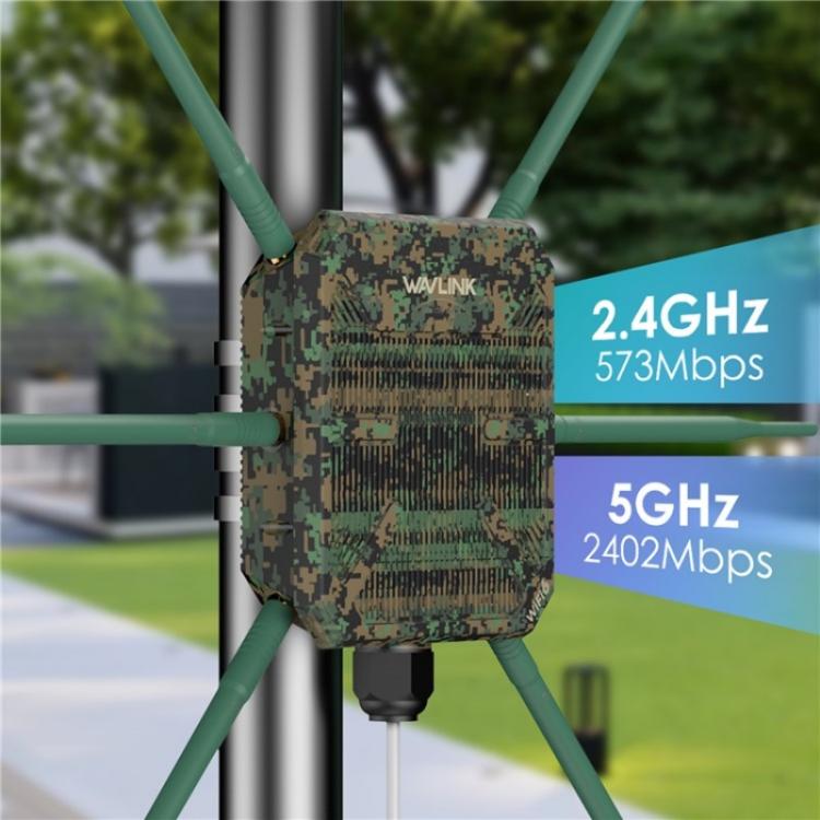 WAVLINK WN588HX3 AX3000 屋外WiFiエクステンダー 6アンテナ デュアルバンドWiFiリピーター、USプラグ、EUプラグ、UKプラグ、AUプラグ