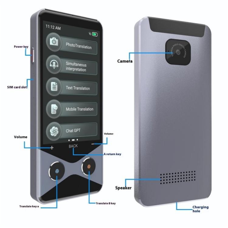 V9000 137言語対応AIスマート翻訳機 4G WiFiオフライン写真翻訳デバイス