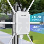 WAVLINK WN588HX3 AX3000 屋外WiFiエクステンダー 6アンテナ搭載 デュアルバンドWiFiリピーター、米国プラグ、英国プラグ、EUプラグ、豪州プラグ