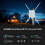 WAVLINK WN588HX3 AX3000 屋外WiFiエクステンダー 6アンテナ搭載 デュアルバンドWiFiリピーター、米国プラグ、英国プラグ、EUプラグ、豪州プラグ