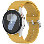 波状模様ステッチ入りシルバーバックルシリコン時計バンド、Samsung Galaxy Watch 7 40 / 44mm用