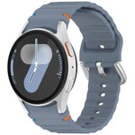 波状模様ステッチ入りシルバーバックルシリコン時計バンド、Samsung Galaxy Watch 7 40 / 44mm用