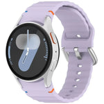 波状模様ステッチ入りシルバーバックルシリコン時計バンド、Samsung Galaxy Watch 7 40 / 44mm用