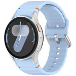 波状模様ステッチ入りシルバーバックルシリコン時計バンド、Samsung Galaxy Watch 7 40 / 44mm用