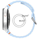 波状模様ステッチ入りシルバーバックルシリコン時計バンド、Samsung Galaxy Watch 7 40 / 44mm用